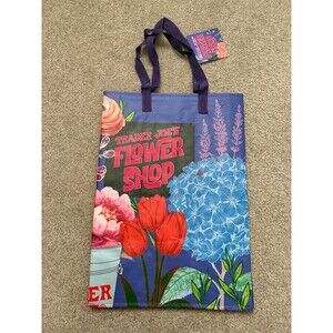 Trader Joe's RARE Flower Shop Reusable Bag Floral NWT Limited Edition